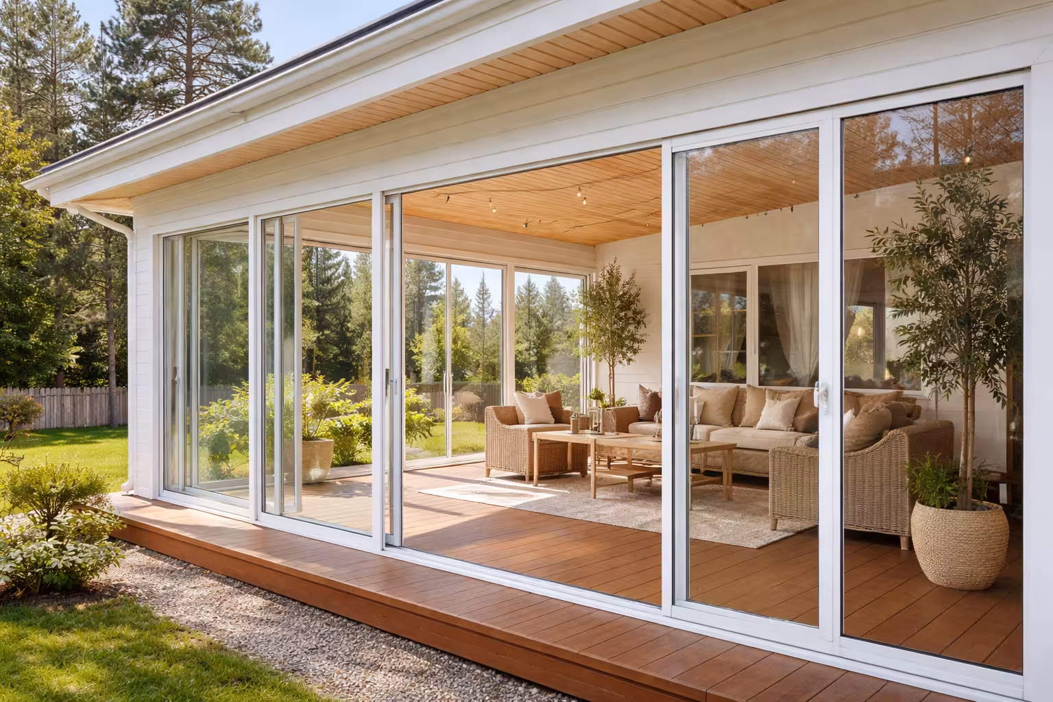 Пластиковое остекление террасы